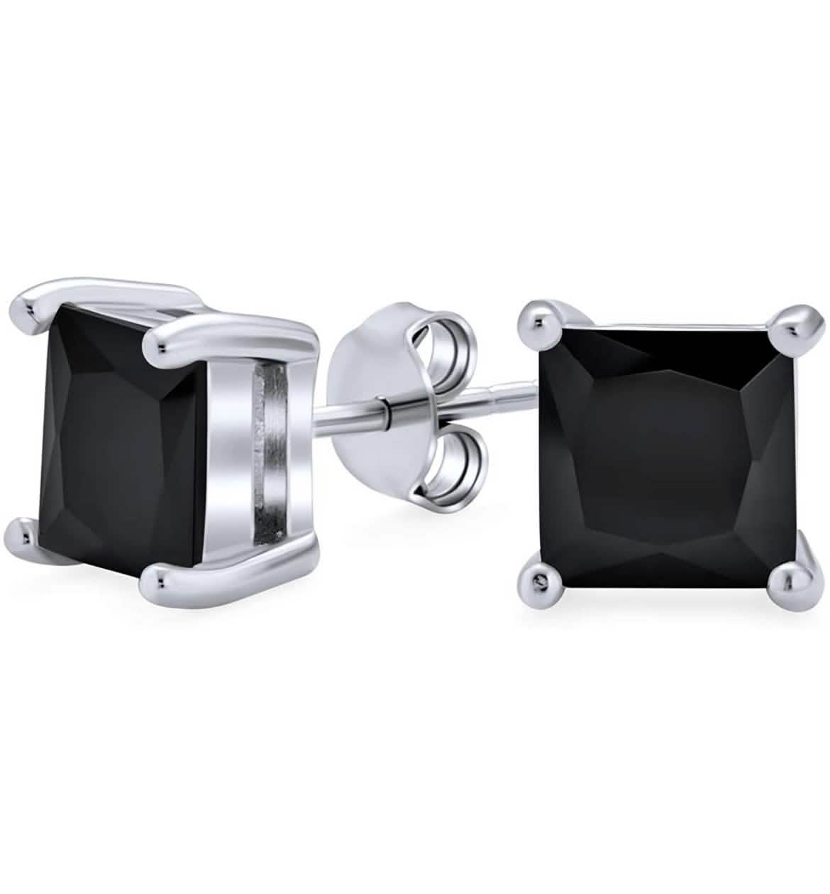3-Pack: Sterling Silver Princess Cut Studs