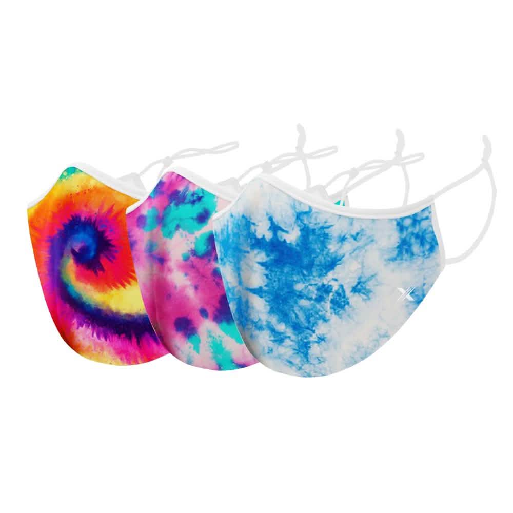 3-Pack: Tie Dyed Double Layer Reusable Face Mask with Adjustable Loop