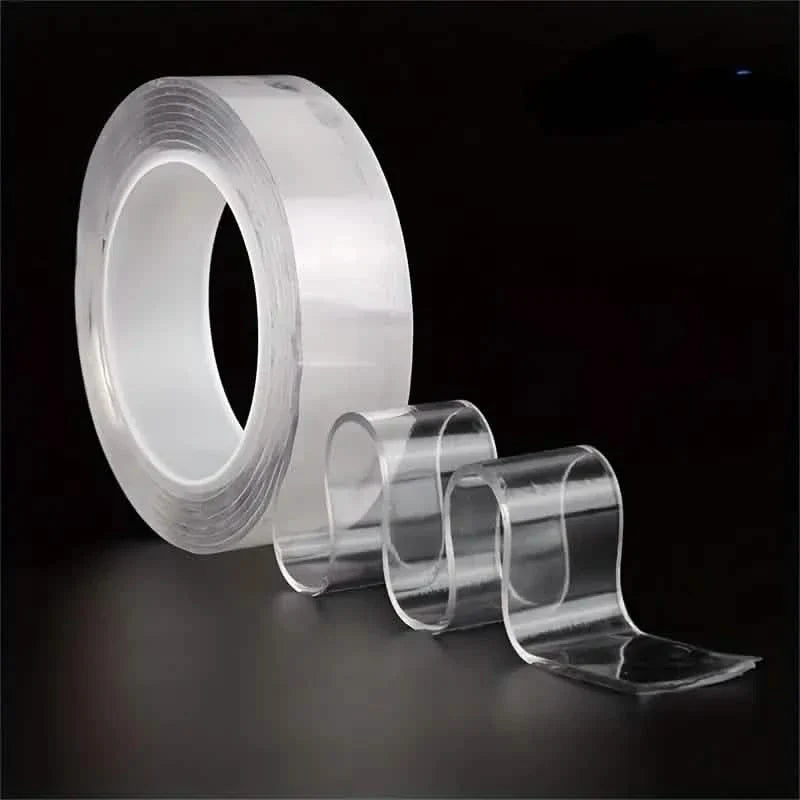 Lot de 3 : Ruban Adhésif Transparent - Réutilisable, Lavable et Bandes de Nano Gel Sans Résidu