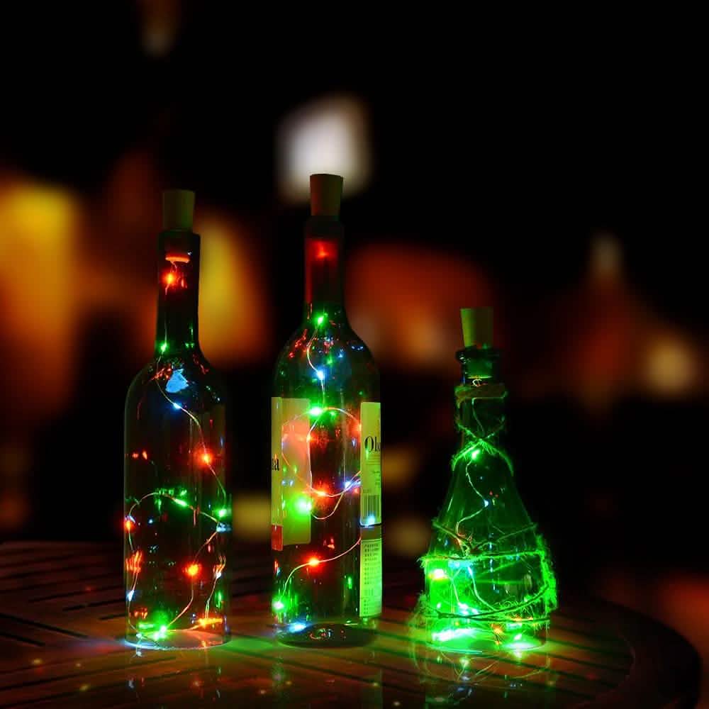 3-Pack: Wine Bottle Cork Copper LED Light Strips Rope Lamp Kit DIY Colorful