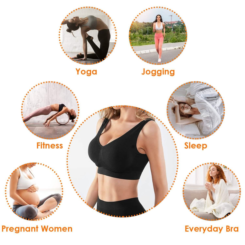 Lot de 3 soutiens-gorge sans armature et sans couture pour le sport et l'entraînement