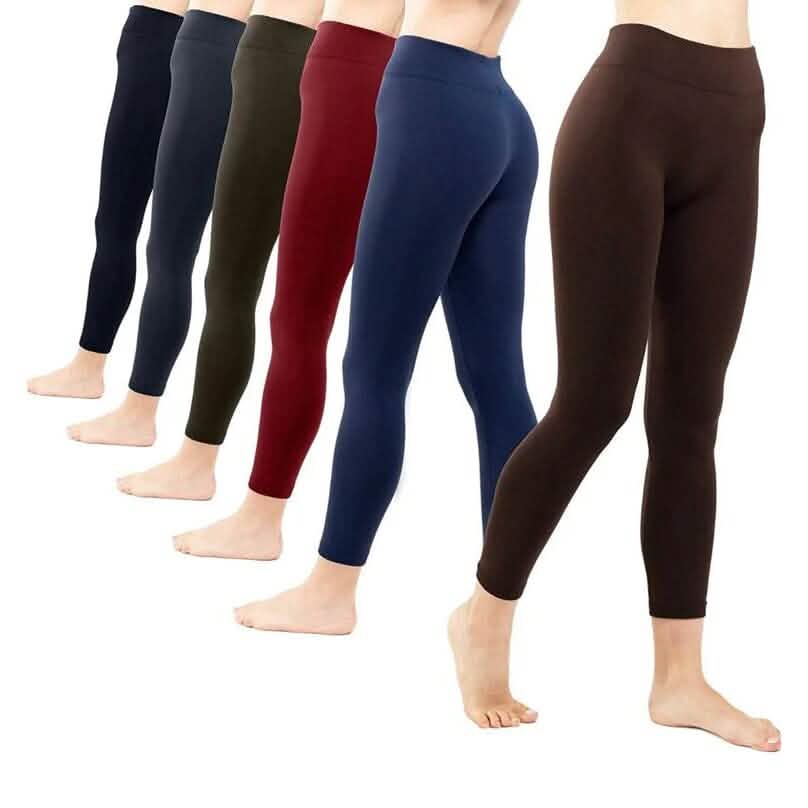 Lot de 3 : Leggings doublés en polaire pour femme, taille haute, doux, extensibles et chauds
