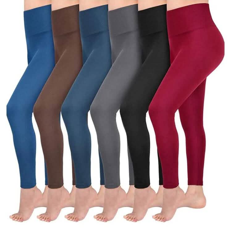 Lot de 3 : Leggings doublés en polaire pour femme, taille haute, doux, extensibles et chauds