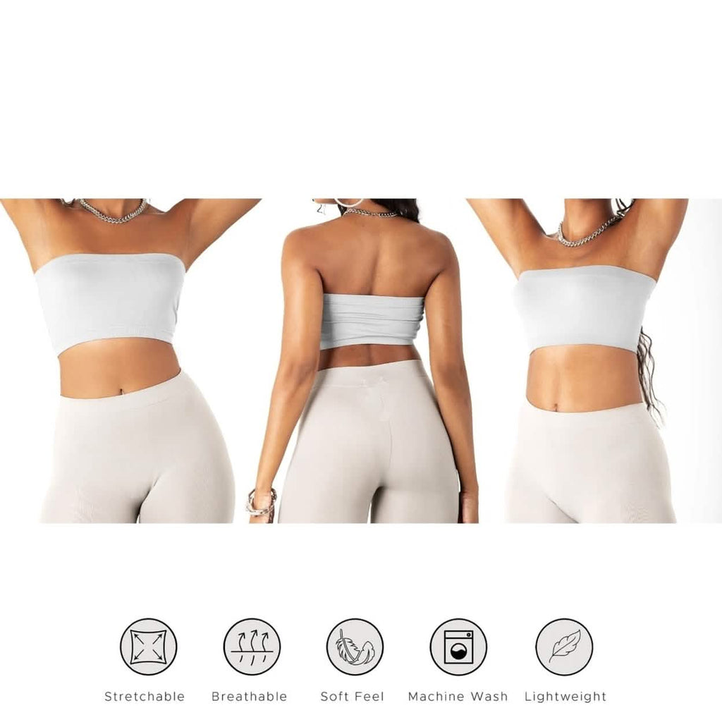 Lot de 3 : Soutien-gorge bandeau bustier sans couture pour femme