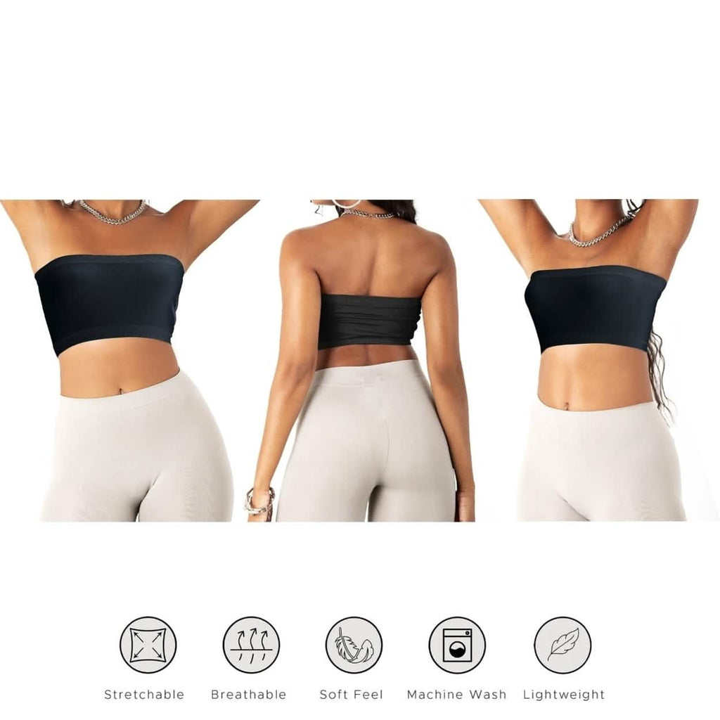 Lot de 3 : Soutien-gorge bandeau bustier sans couture pour femme