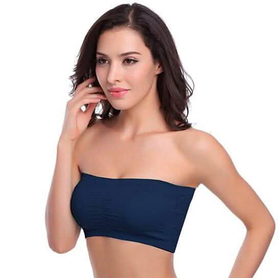 Lot de 3 : Soutien-gorge bandeau bustier sans bretelles sans couture rembourré pour femme