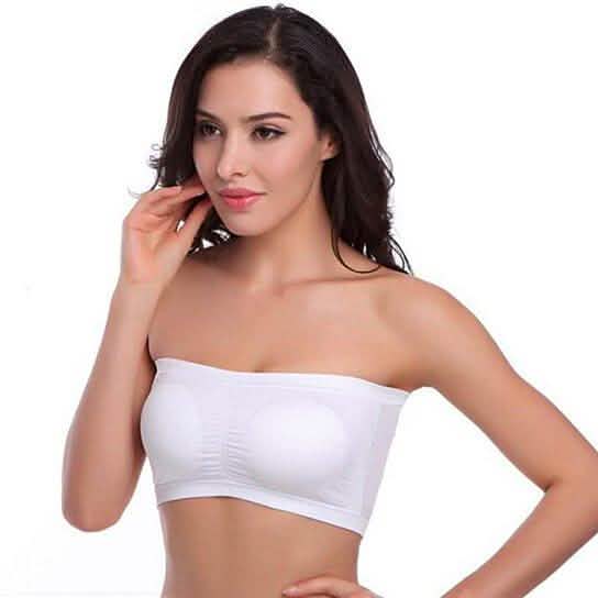 Lot de 3 : Soutien-gorge bandeau bustier sans bretelles sans couture rembourré pour femme