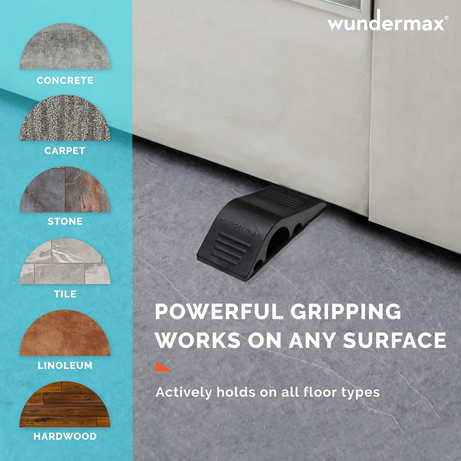 3-Pack: Wundermax Rubber Security Door Stoppers