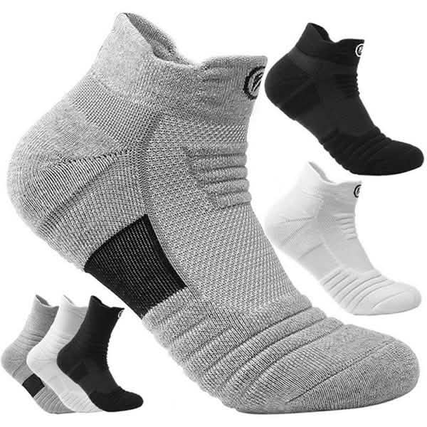 Lot de 3 paires : Chaussettes de sport Elite de basket-ball, épaisses, respirantes, absorbant la sueur, pour l'extérieur et la course à pied pour hommes