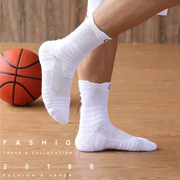 Lot de 3 paires : Chaussettes de sport Elite de basket-ball, épaisses, respirantes, absorbant la sueur, pour l'extérieur et la course à pied pour hommes