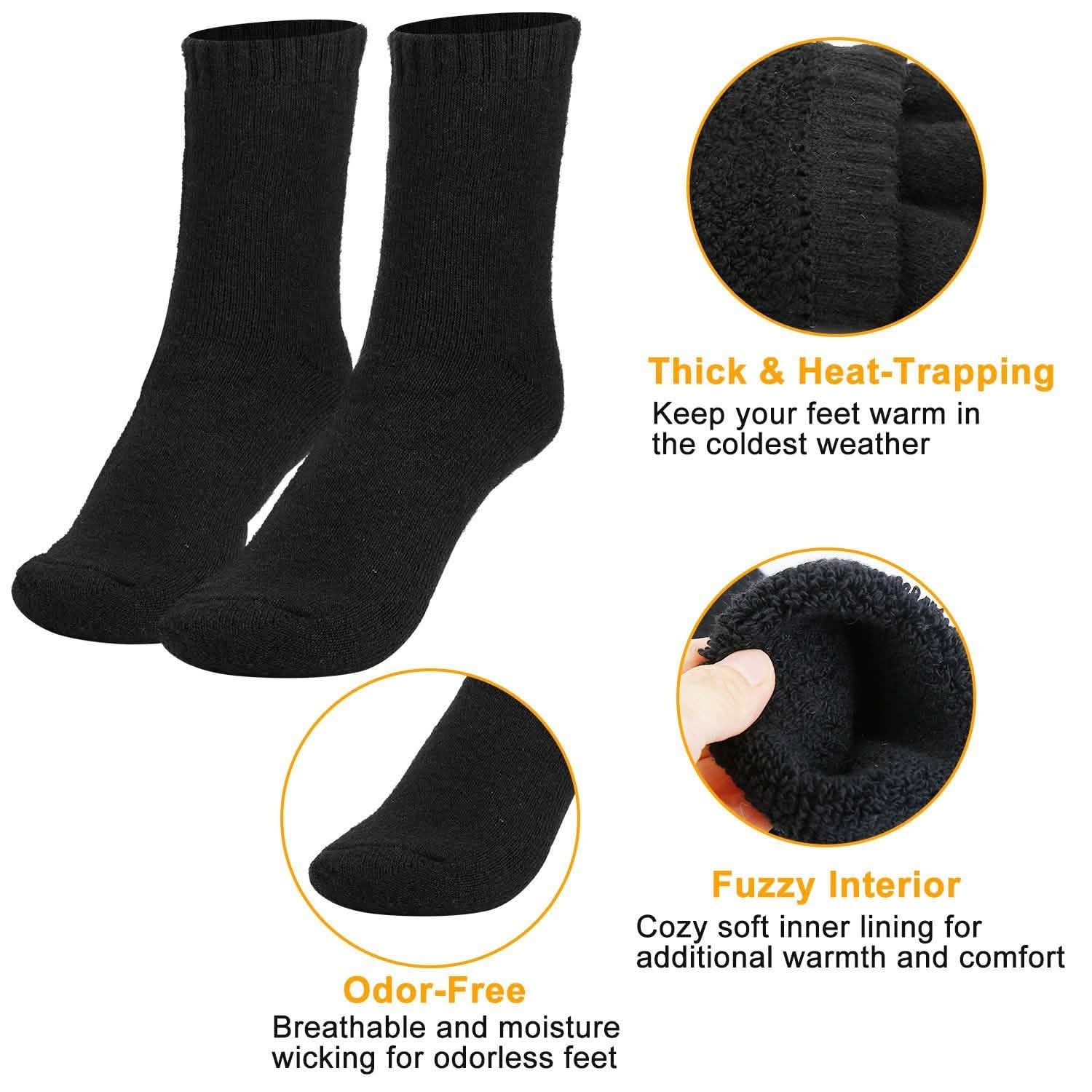 3 paires : Chaussettes chaudes en laine pour hommes
