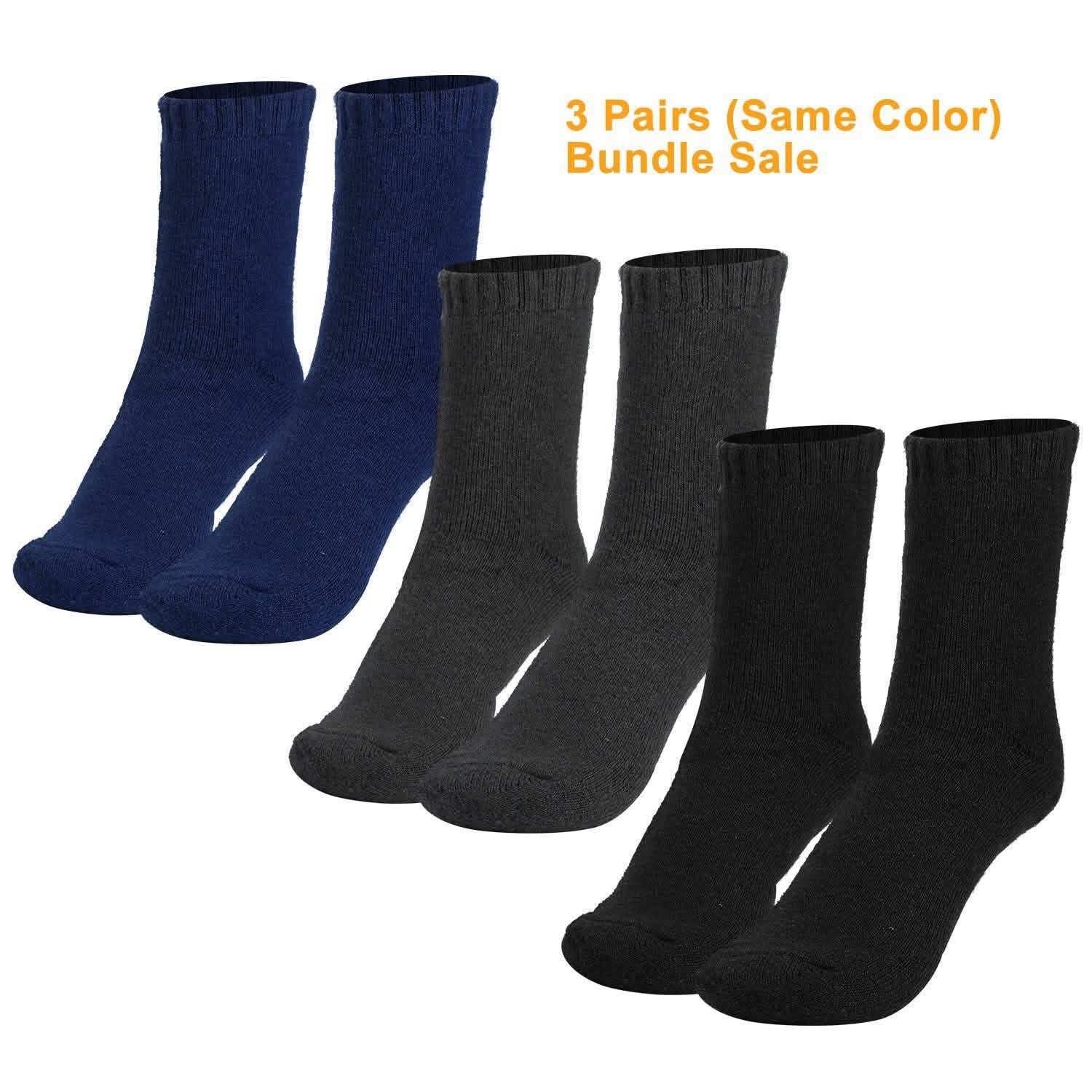 3 paires : Chaussettes chaudes en laine pour hommes