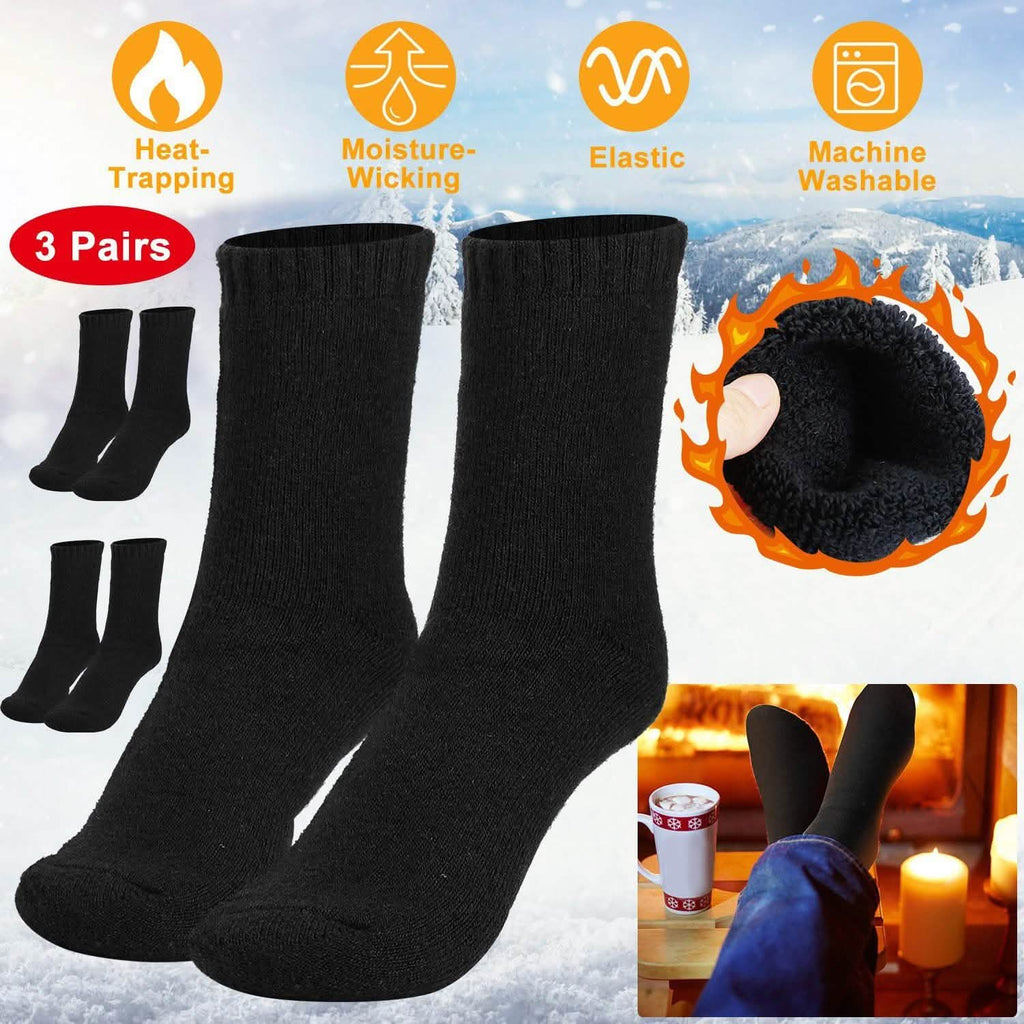 3 paires : Chaussettes chaudes en laine pour hommes