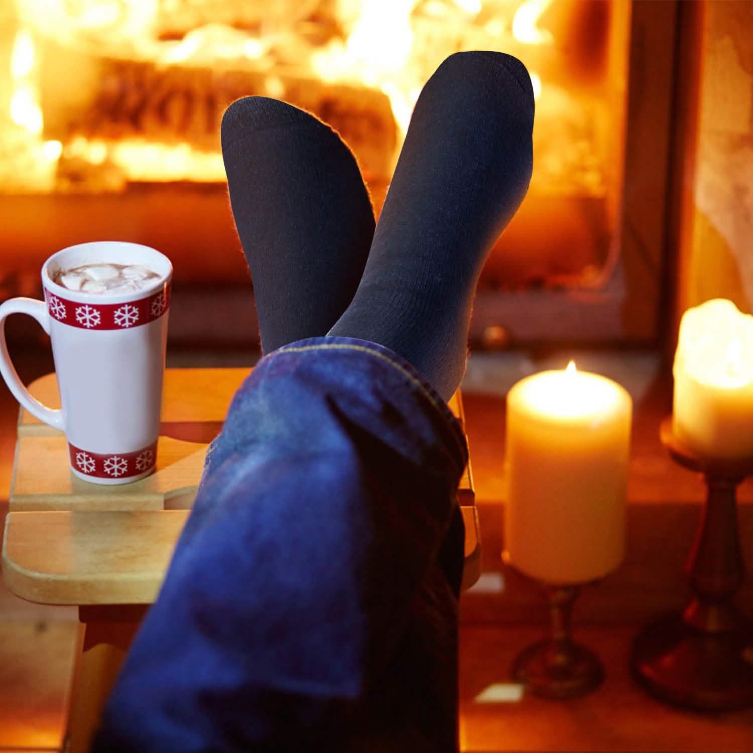 3 paires : Chaussettes chaudes en laine pour hommes