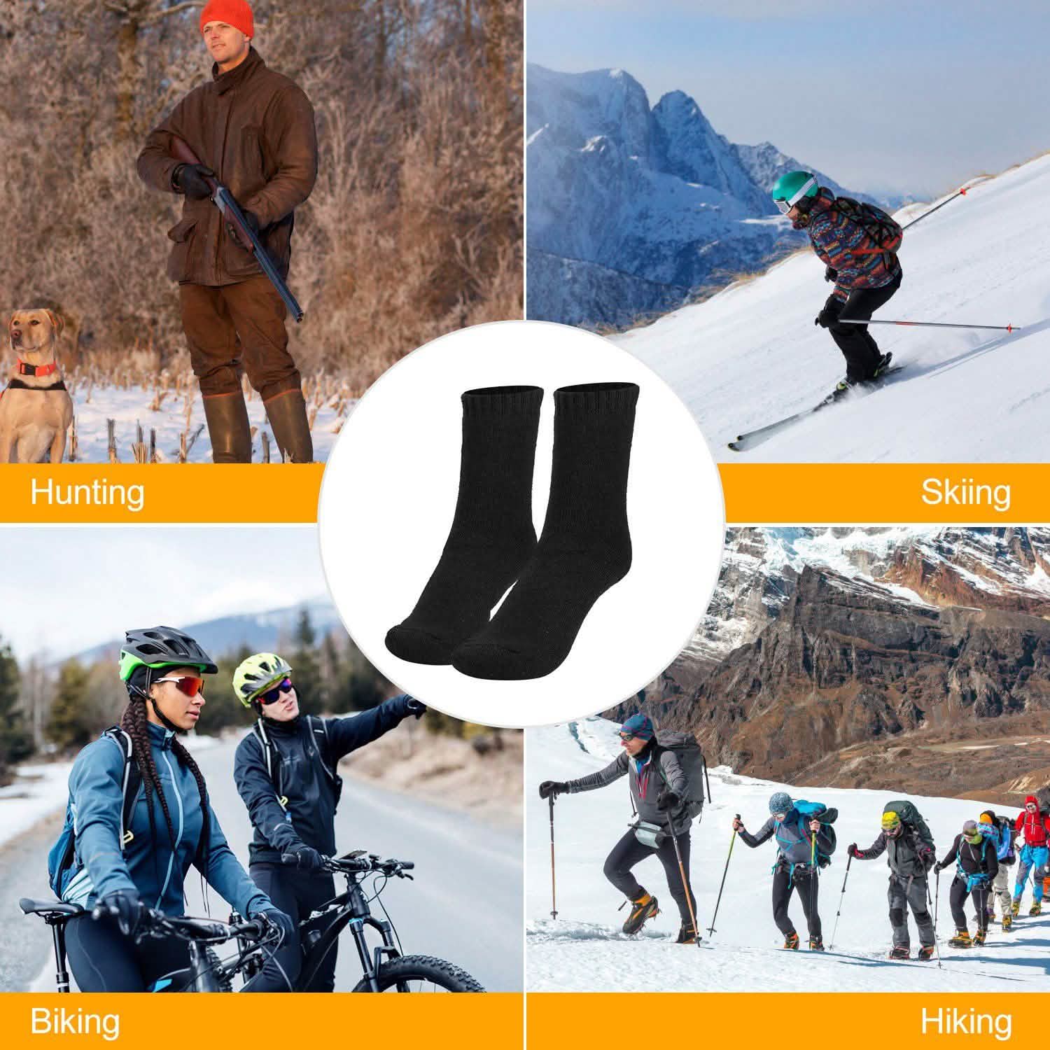3 paires : Chaussettes chaudes en laine pour hommes