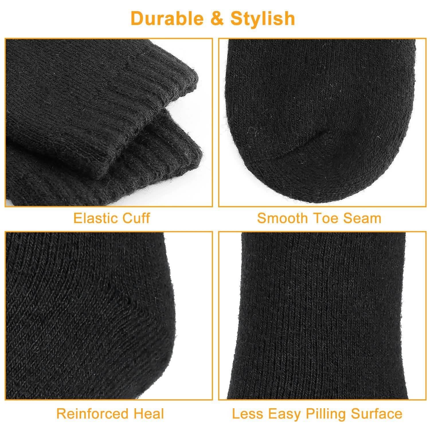 3 paires : Chaussettes chaudes en laine pour hommes