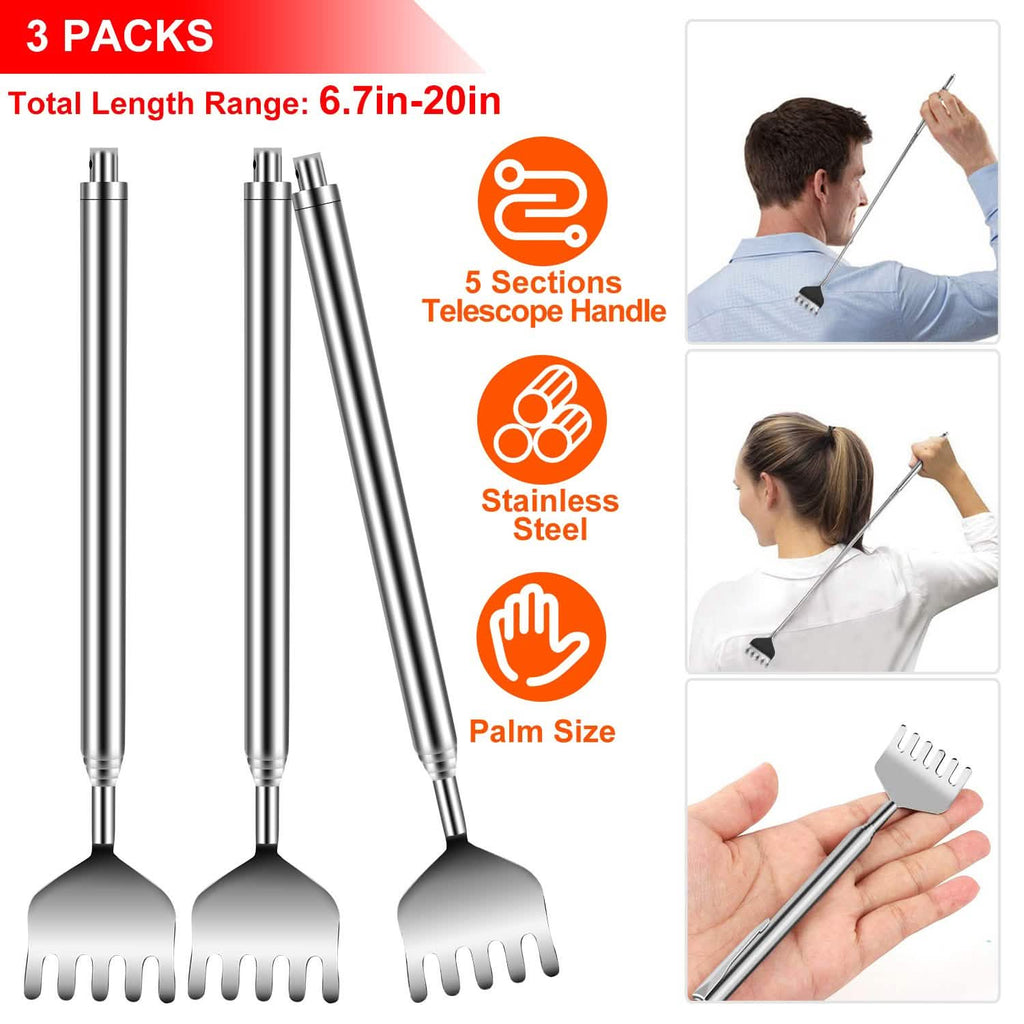 Ensemble de 3: Grattoir de dos télescopique de 50 cm