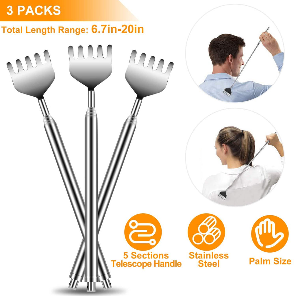 Ensemble de 3: Grattoir de dos télescopique de 50 cm
