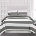 Ensemble de housse de couette 3 pièces à rayures cabana réversible hypoallergénique