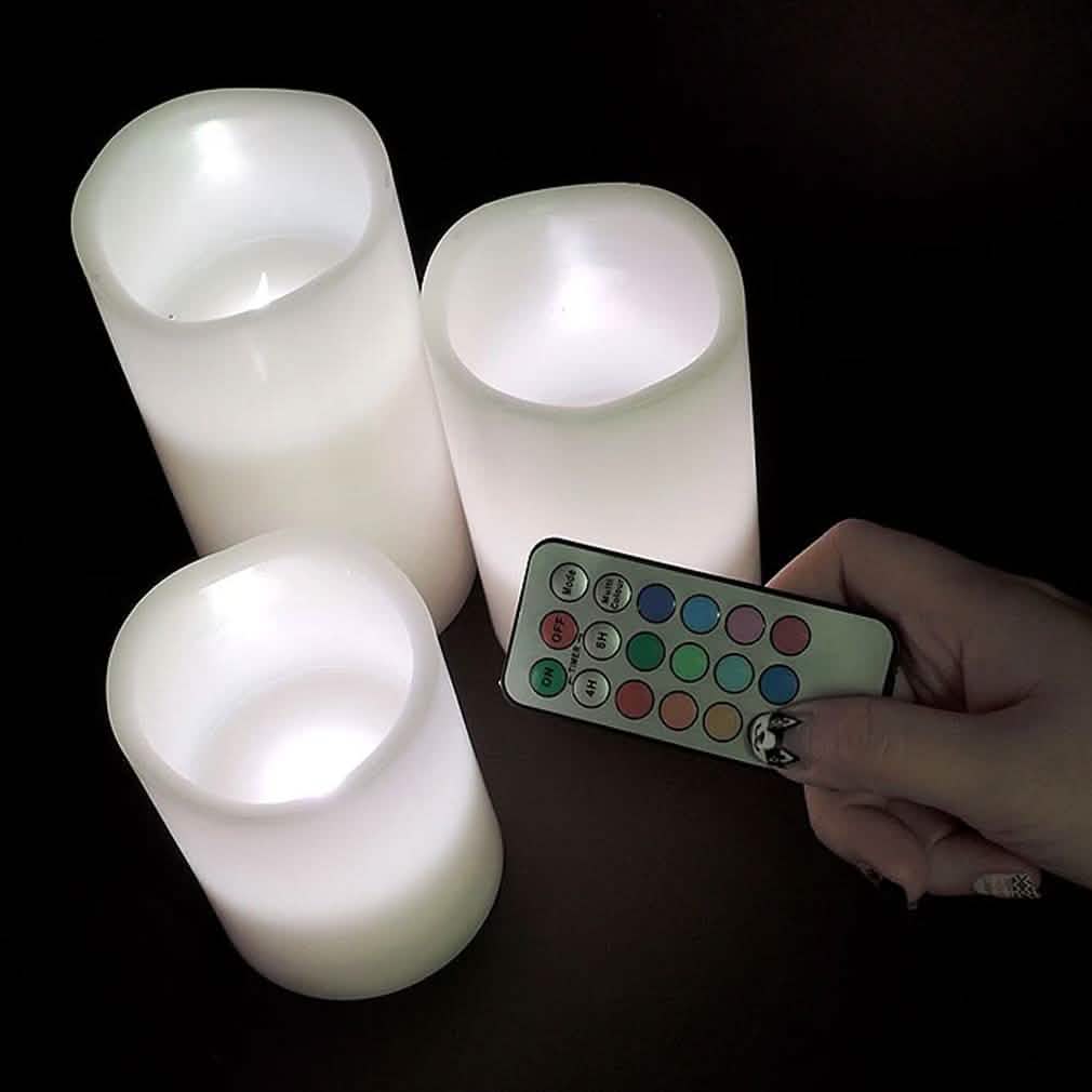 3-Piece: Flameless LED Color-Changing Candles