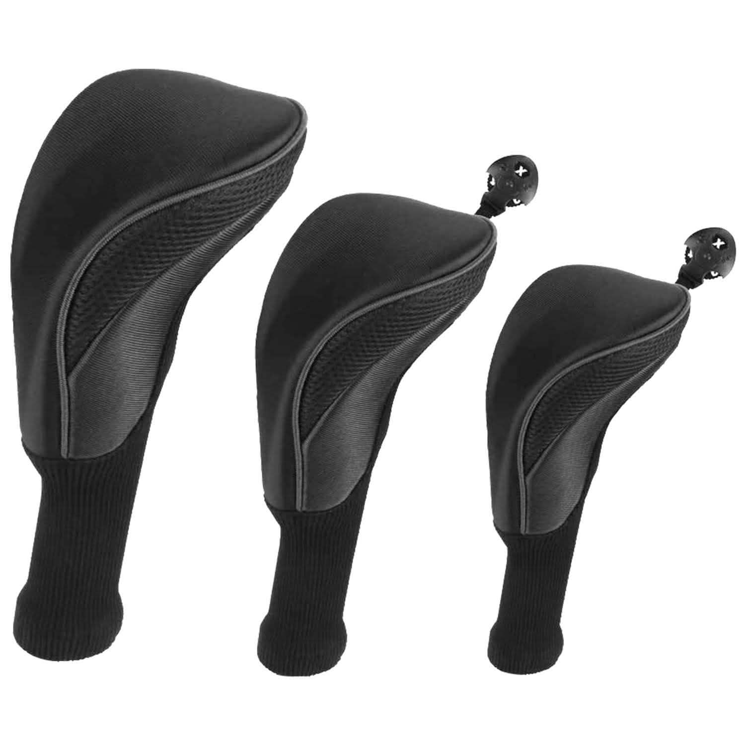 3-Piece: Long Neck Mesh Golf Club Head Cover