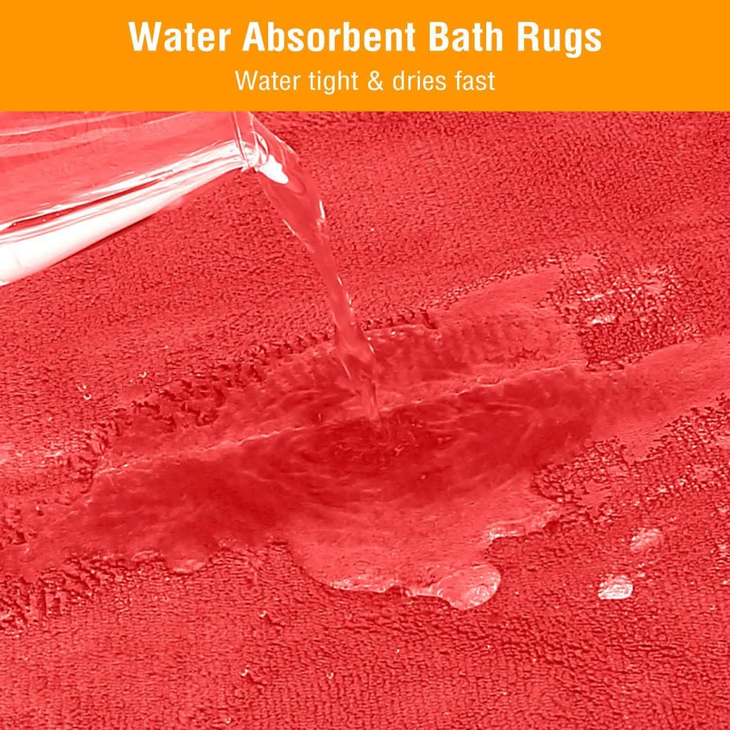 3-Piece Set: Bathroom Rug Set Plush Velvet Bath Carpet
