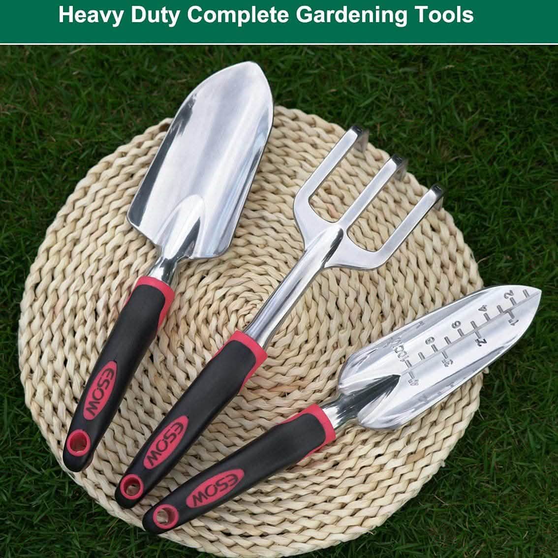 Ensemble de 3 pièces : Kit de jardinage robuste en fonte d'aluminium