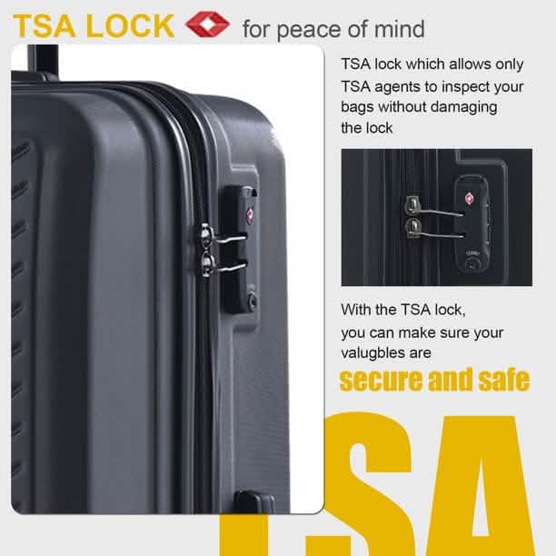 3-Piece Set: Hardshell Lightweight Suitcase with TSA Lock Spinner Wheels