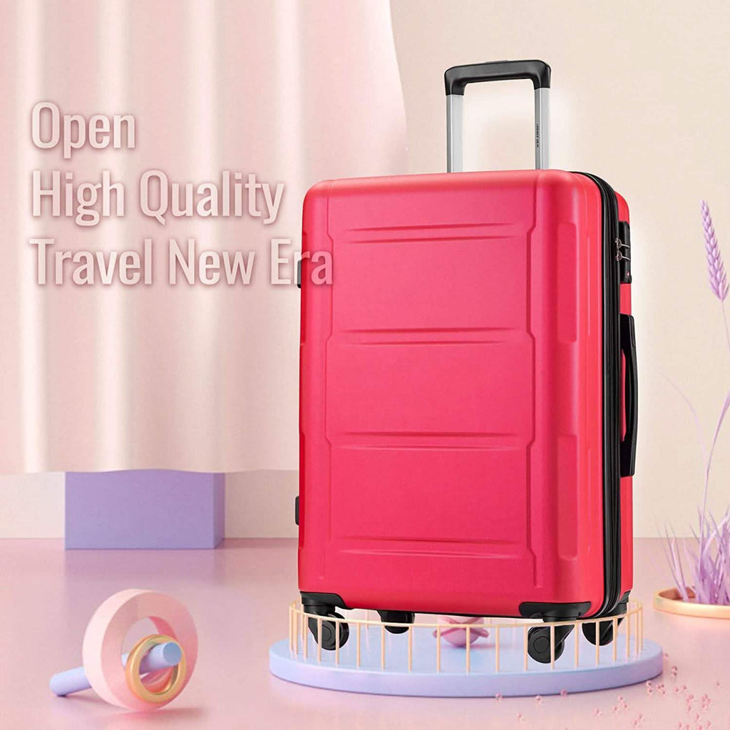 3-Piece Set: Lightweight Hard Luggage with Swivel Wheels and TSA Lock