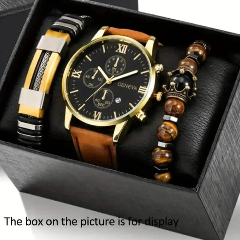 Lot de 3 : Montres analogiques décontractées pour hommes