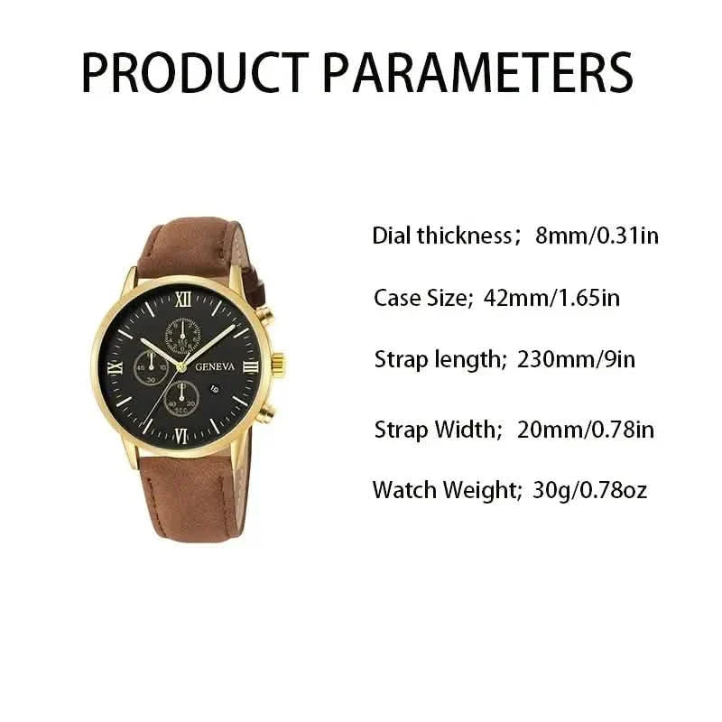 Lot de 3 : Montres analogiques décontractées pour hommes