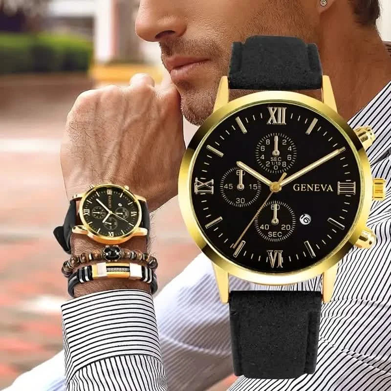 Lot de 3 : Montres analogiques décontractées pour hommes