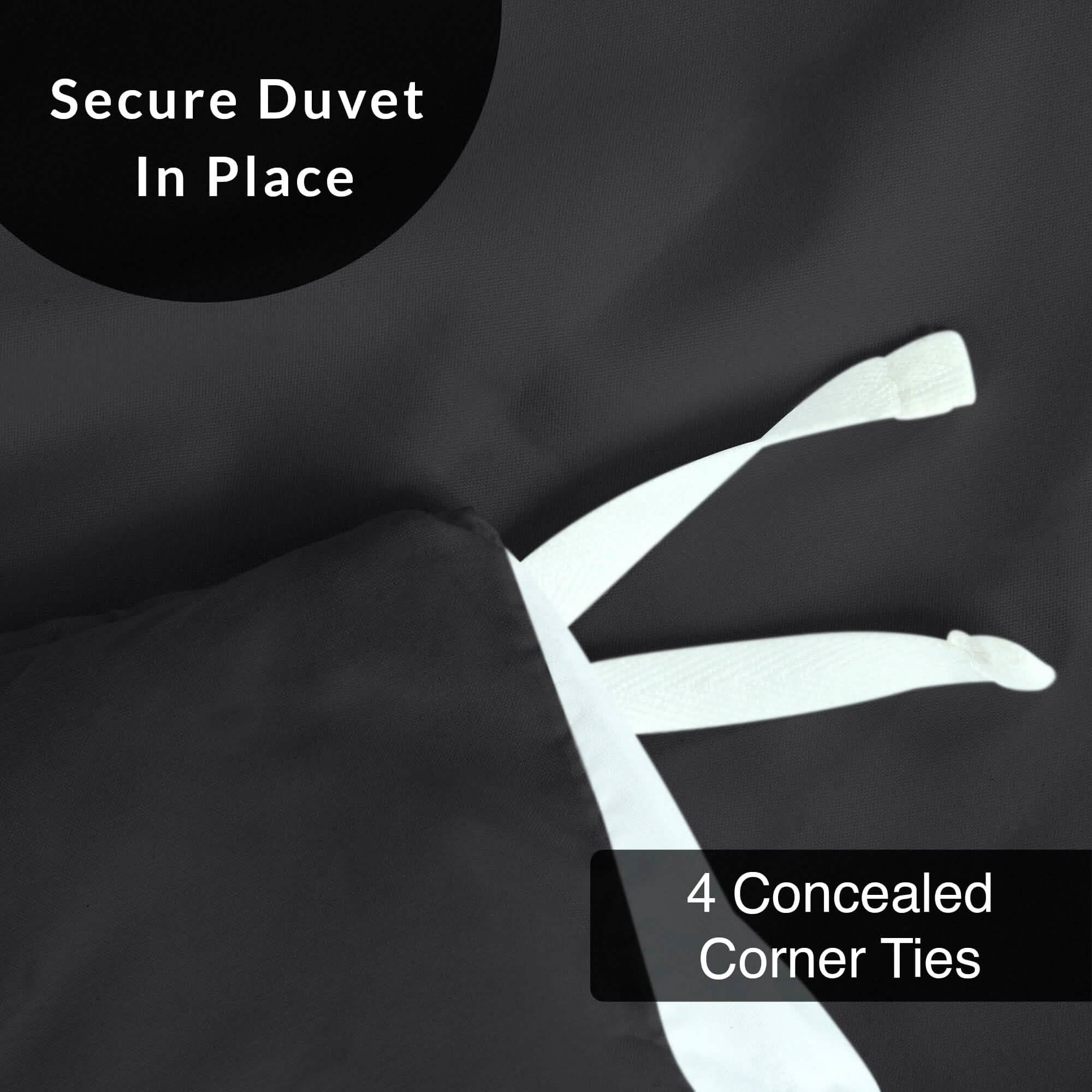 3-Piece Set: Royale Double Brushed Duvet Covers Set With Button Closure & Corner Ties