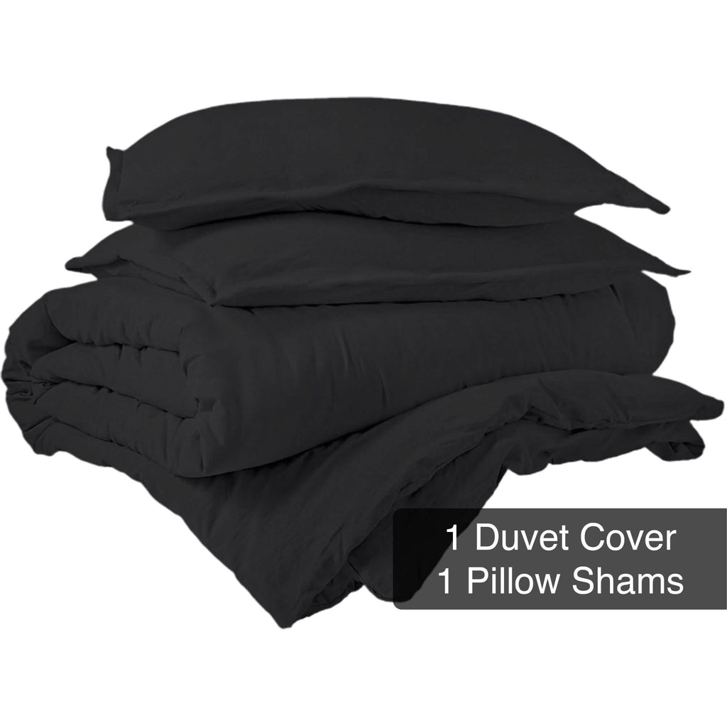 3-Piece Set: Royale Double Brushed Duvet Covers Set With Button Closure & Corner Ties