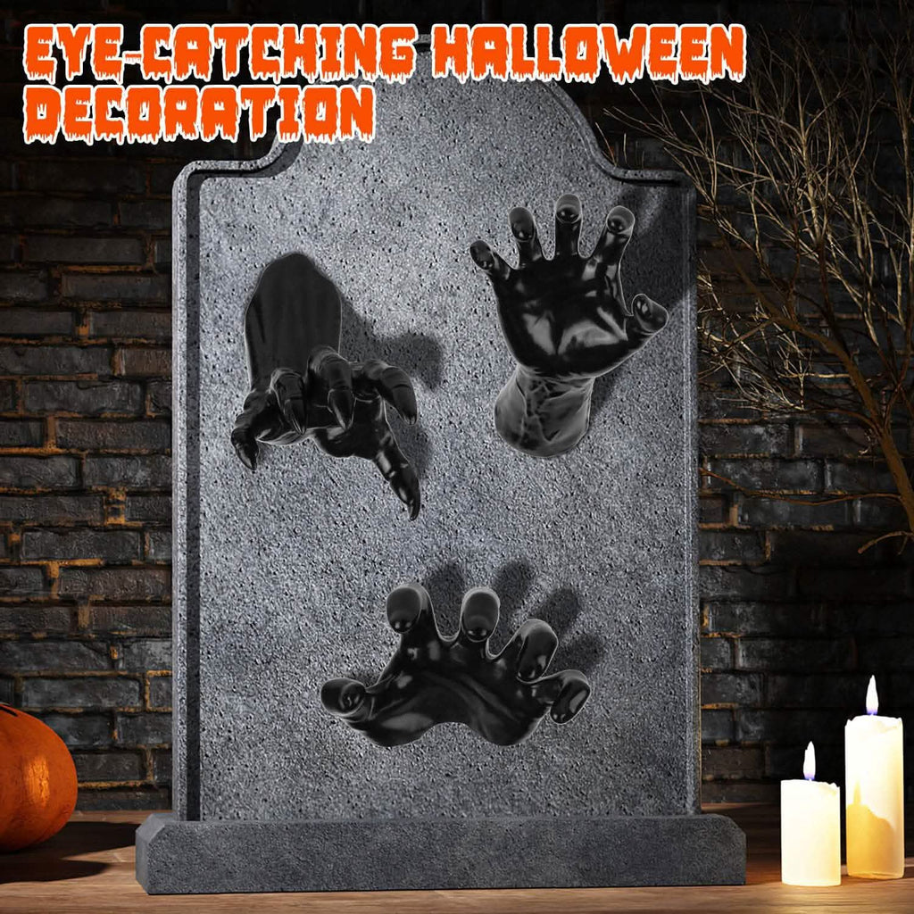 Lot de 3 : Mains macabres avec bougies lumineuses murales