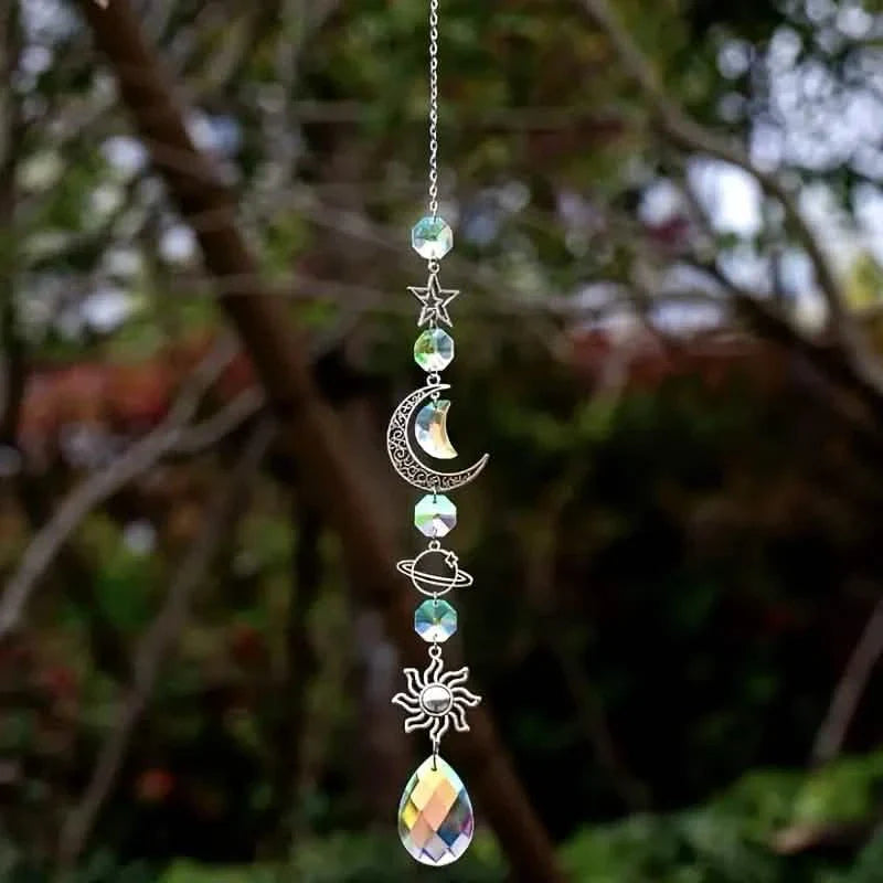 3-Pieces: Crystal Wind Chime Pendant Catcher Diamond Prisms