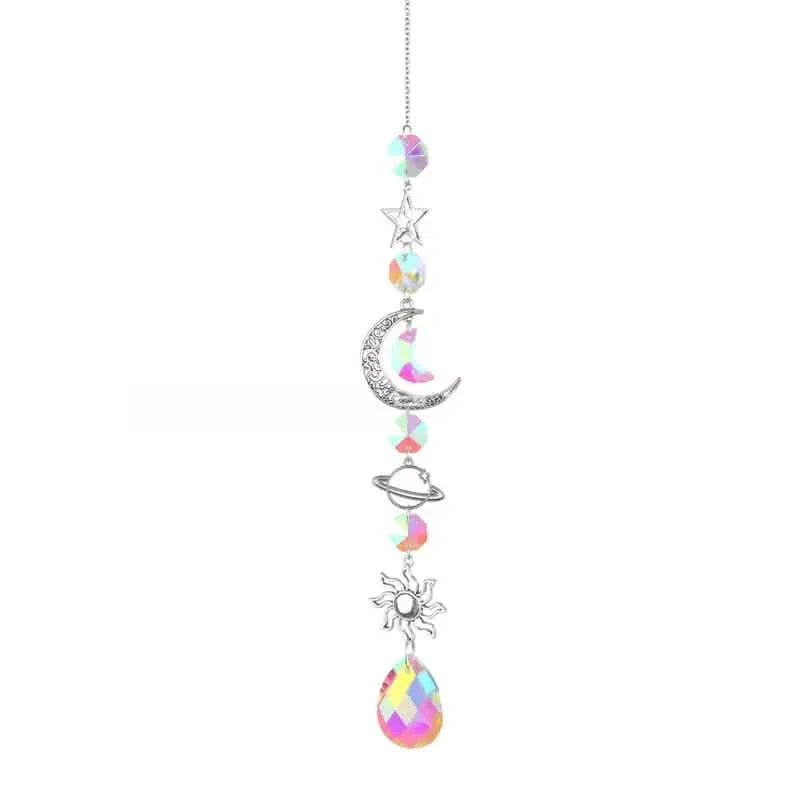 3-Pieces: Crystal Wind Chime Pendant Catcher Diamond Prisms