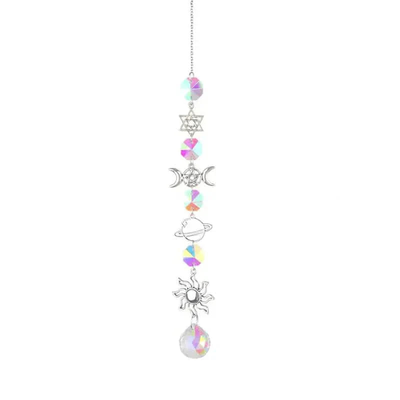 3-Pieces: Crystal Wind Chime Pendant Catcher Diamond Prisms