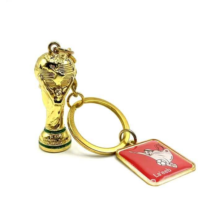 Lot de 3 : Porte-clés Petit pendentif Mascotte Emblème Coupe du Monde 2022 Qatar
