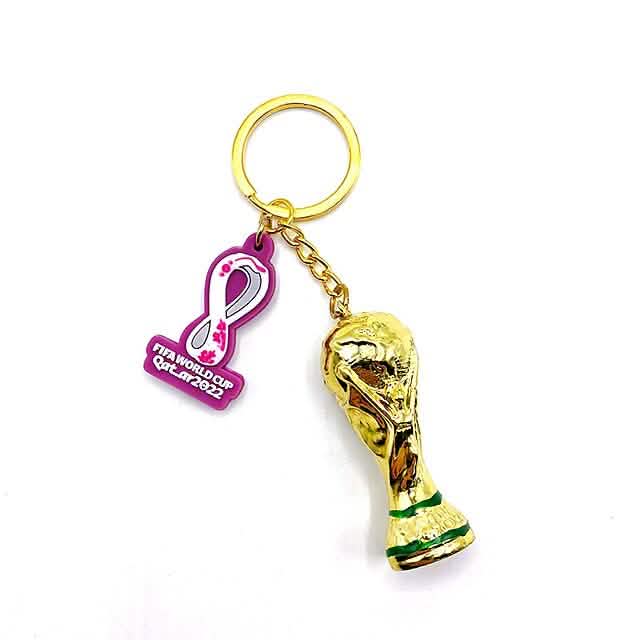 Lot de 3 : Porte-clés Petit pendentif Mascotte Emblème Coupe du Monde 2022 Qatar