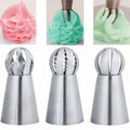 3 Pièces : Douilles Russes en Acier Inoxydable Tulipe Sphère pour Glaçage Crème Fouettée et Crème au Beurre