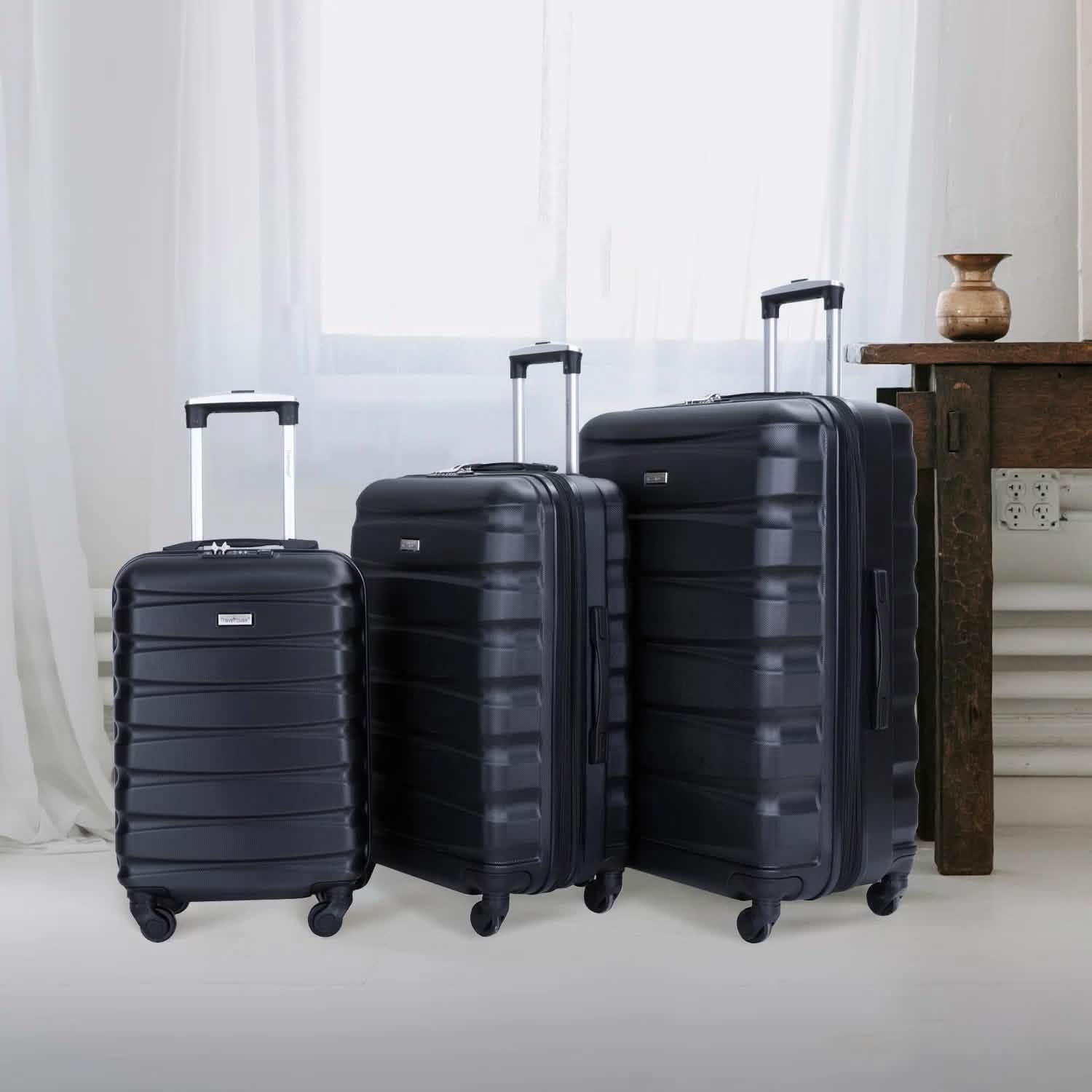Ensemble 3 pièces : Valises extensibles légères en ABS
