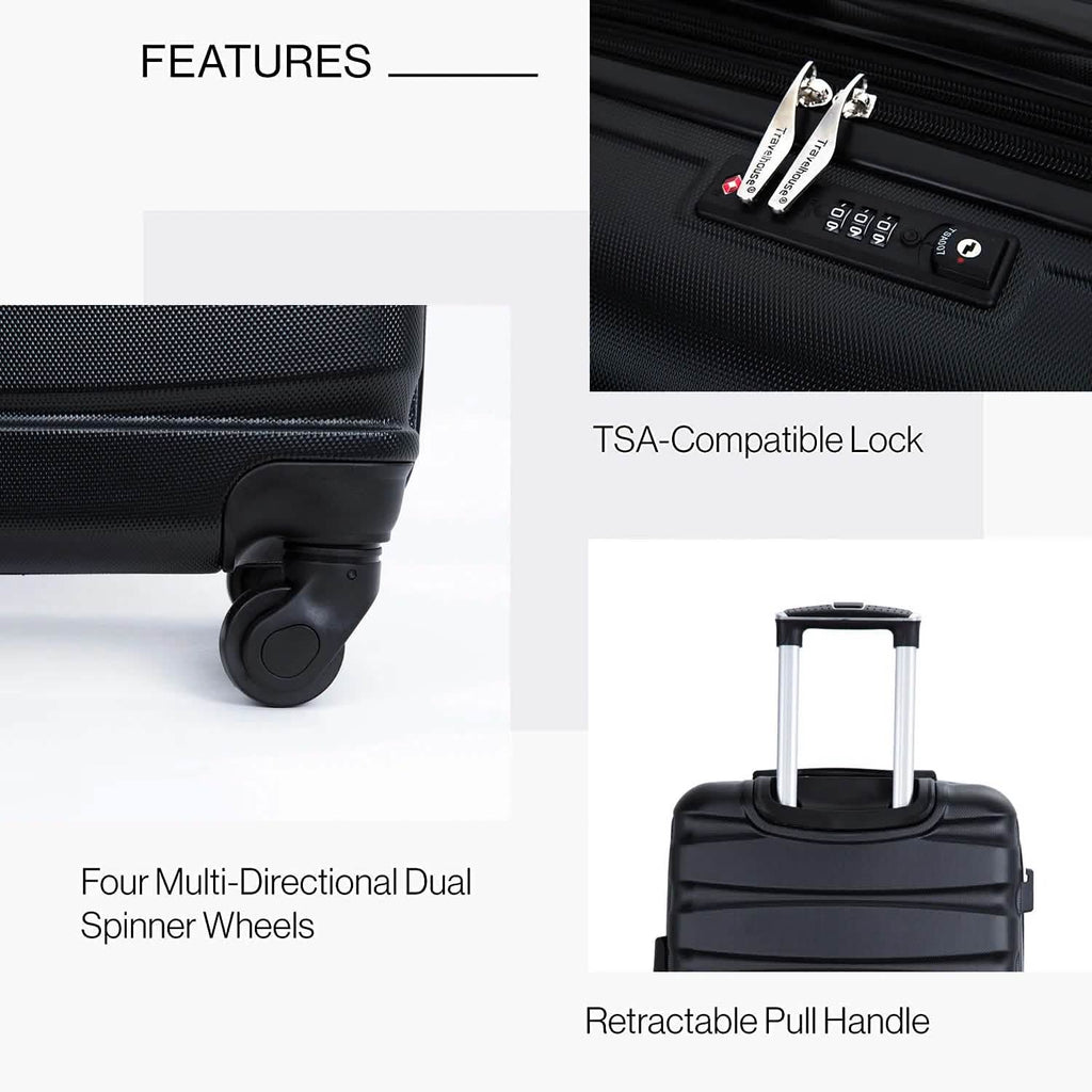 Ensemble 3 pièces : Valises extensibles légères en ABS