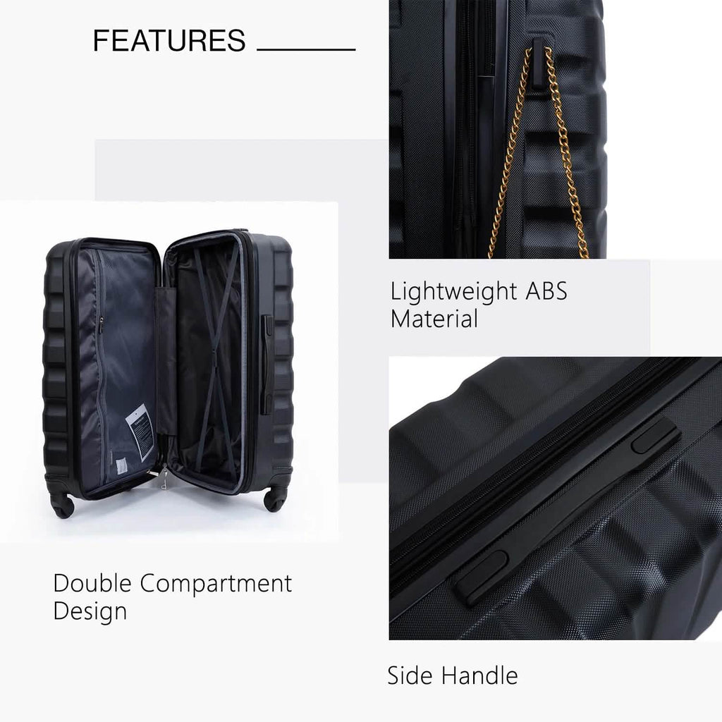 Ensemble 3 pièces : Valises extensibles légères en ABS