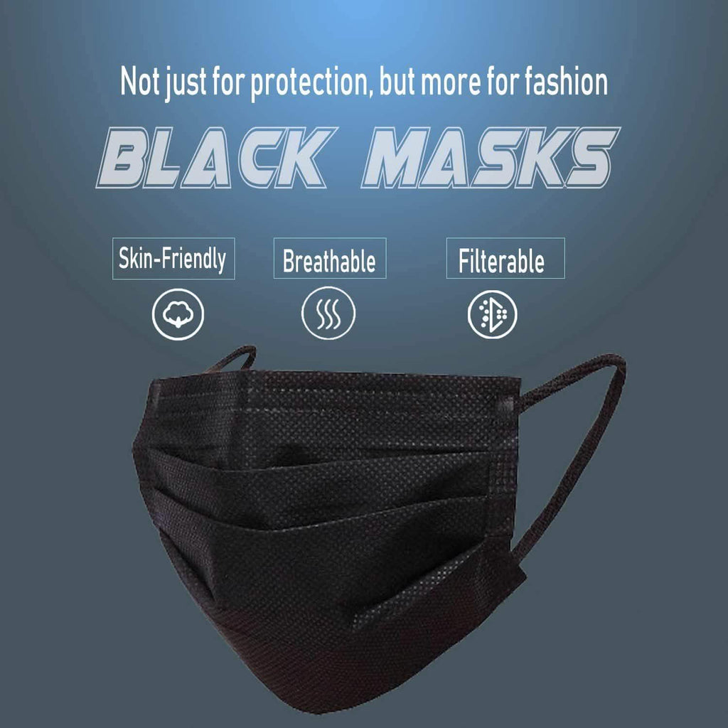 Lot de masques faciaux chirurgicaux sanitaires jetables non médicaux 3 épaisseurs avec boucles auriculaires