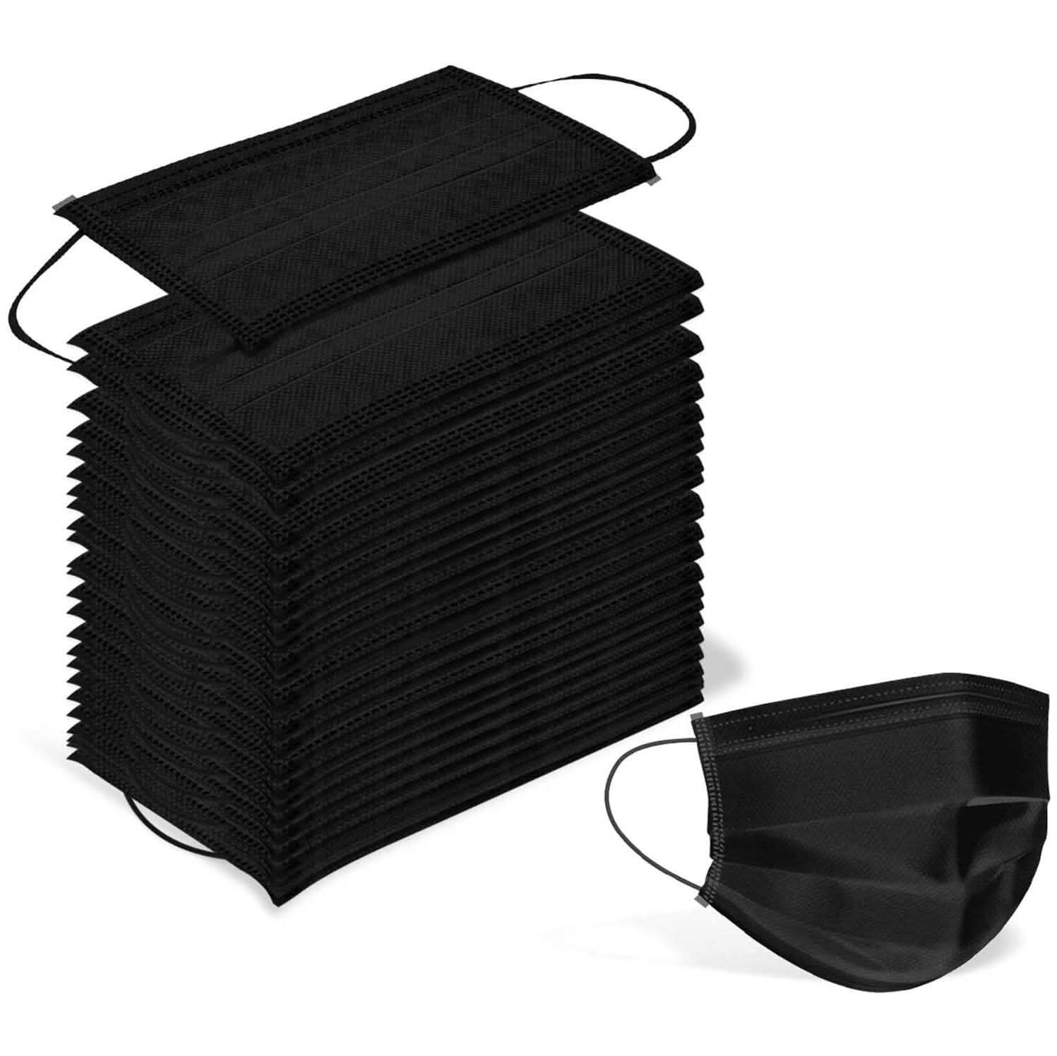 Lot de masques faciaux chirurgicaux sanitaires jetables non médicaux 3 épaisseurs avec boucles auriculaires
