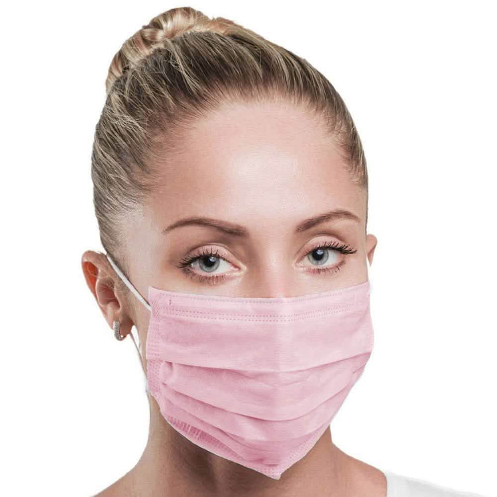Lot de masques faciaux chirurgicaux sanitaires jetables non médicaux 3 épaisseurs avec boucles auriculaires