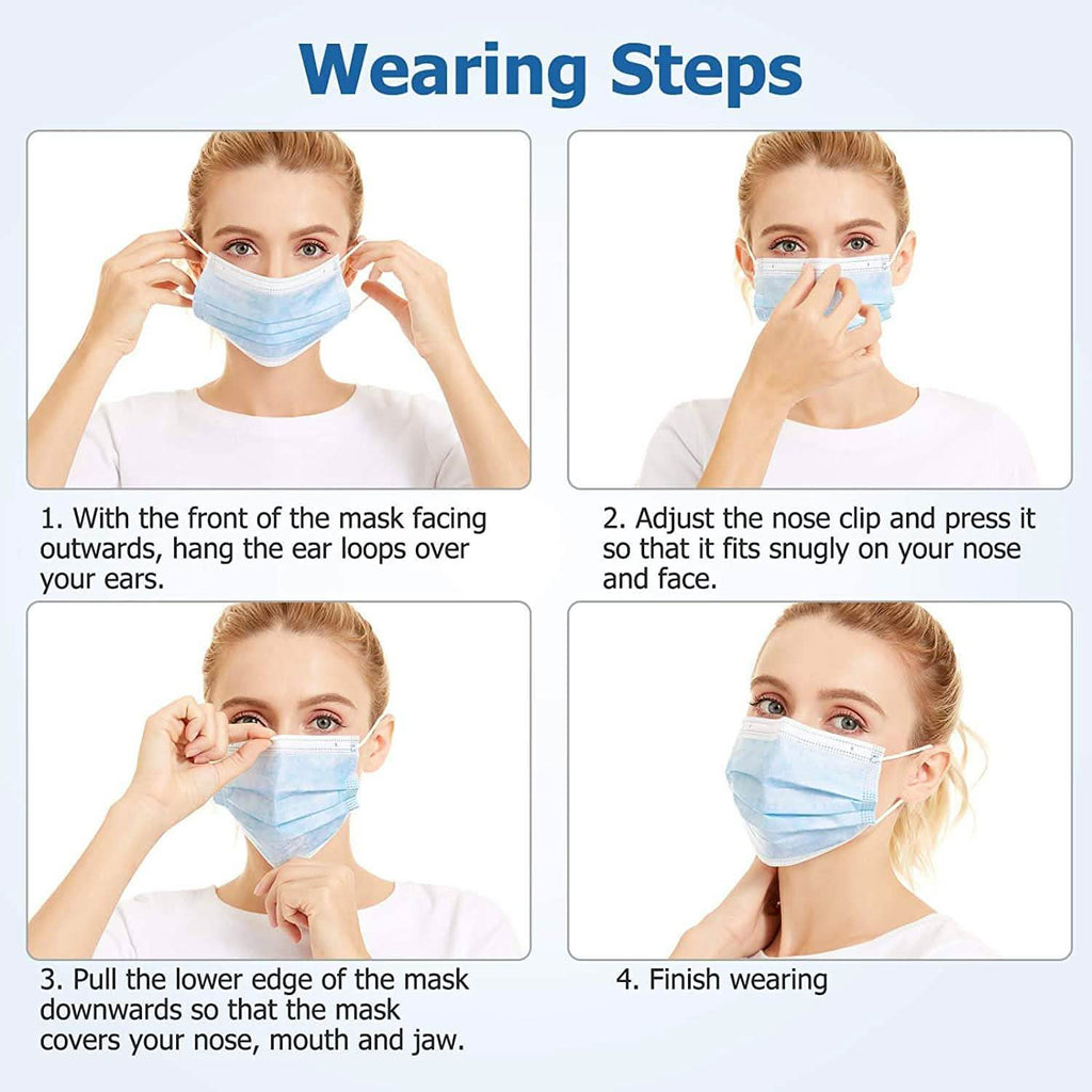 3-Ply Non-Woven Cup Dust Disposable Face Masks with Elastic Earloop