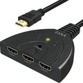 Commutateur, répartiteur HDMI 3 ports, prend en charge la Full HD 1080p, la 3D avec câble pigtail haute vitesse