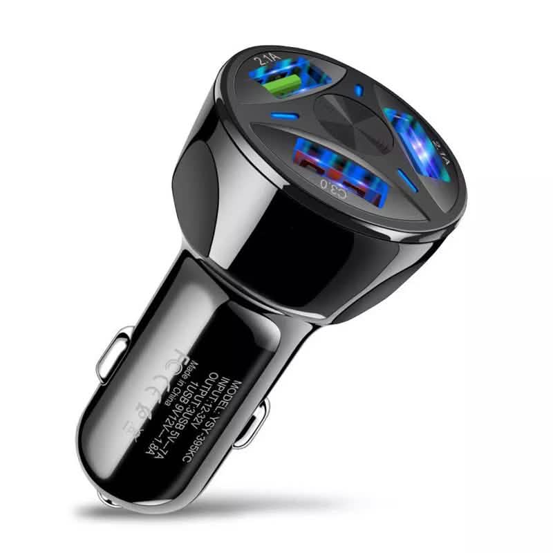 Chargeur de voiture 3 ports avec LED